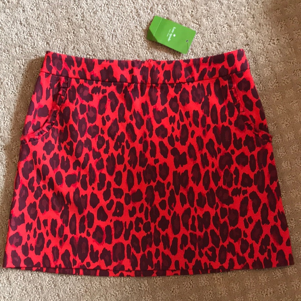Kate Spade red Leopard Skirt